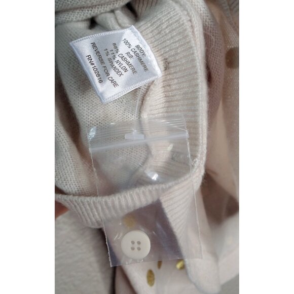 Garnet Hill Ophelia Cashmere Side Button Sweater Gold Polka Dot Size Small NWT - Picture 9 of 12